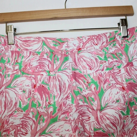Lilly Pulitzer 5" Buttercup Mid Rise Scalloped Shorts in Pink Colony Flamingo 4 - Picture 7 of 14